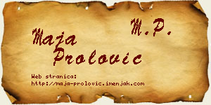 Maja Prolović vizit kartica